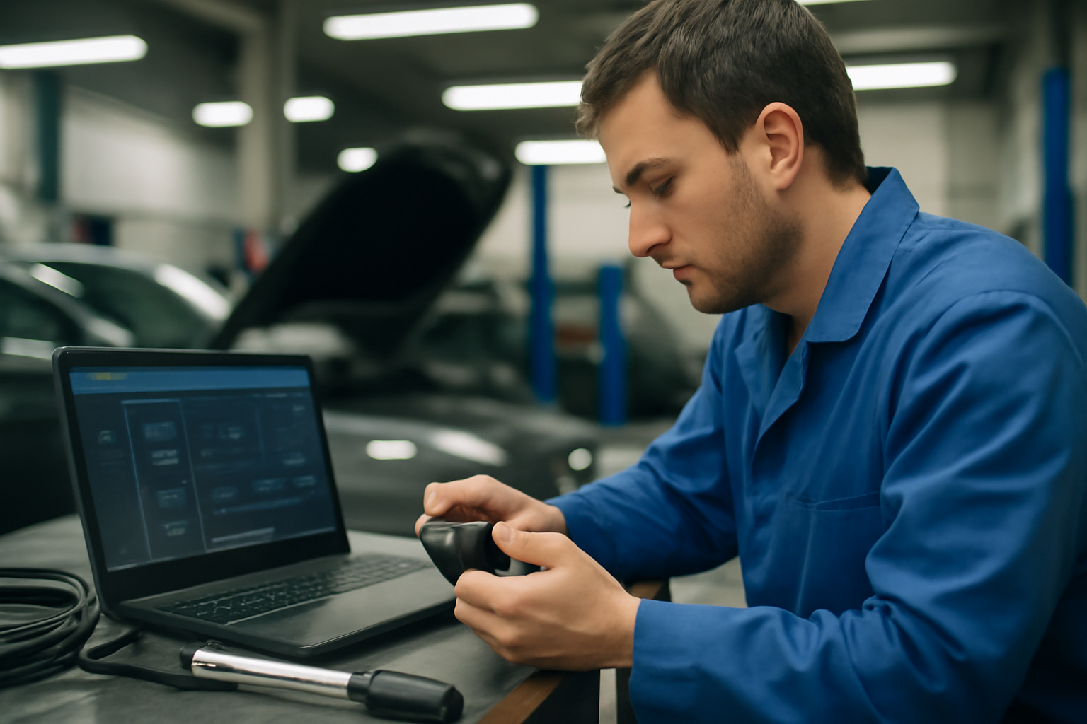 autodata logiciel gratuit sur ordinateur d’atelier avec outil de diagnostic