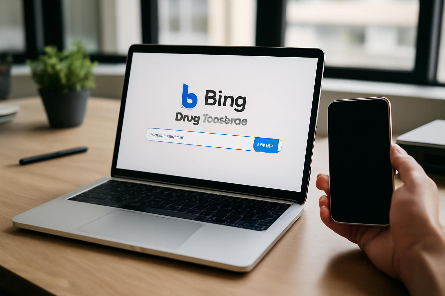 bing creator dans Microsoft Bing : interface Image Creator ouverte sur un écran, photo réaliste