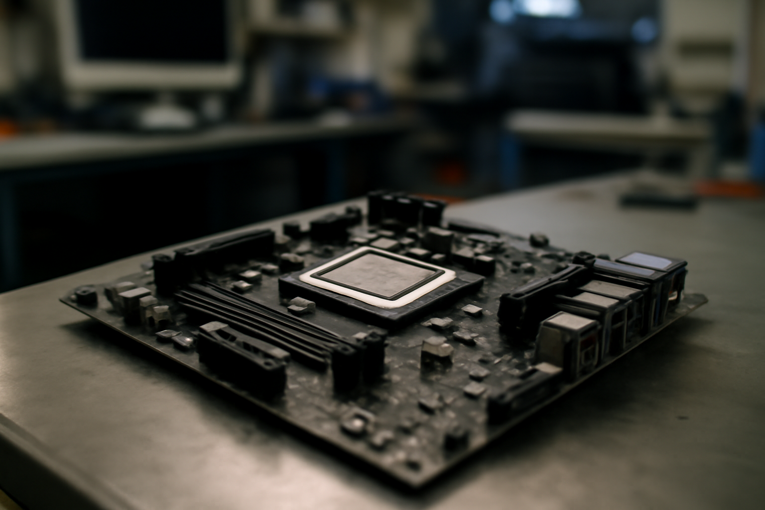 a quoi sert un processeur CPU sur une carte mère, vue réaliste en laboratoire