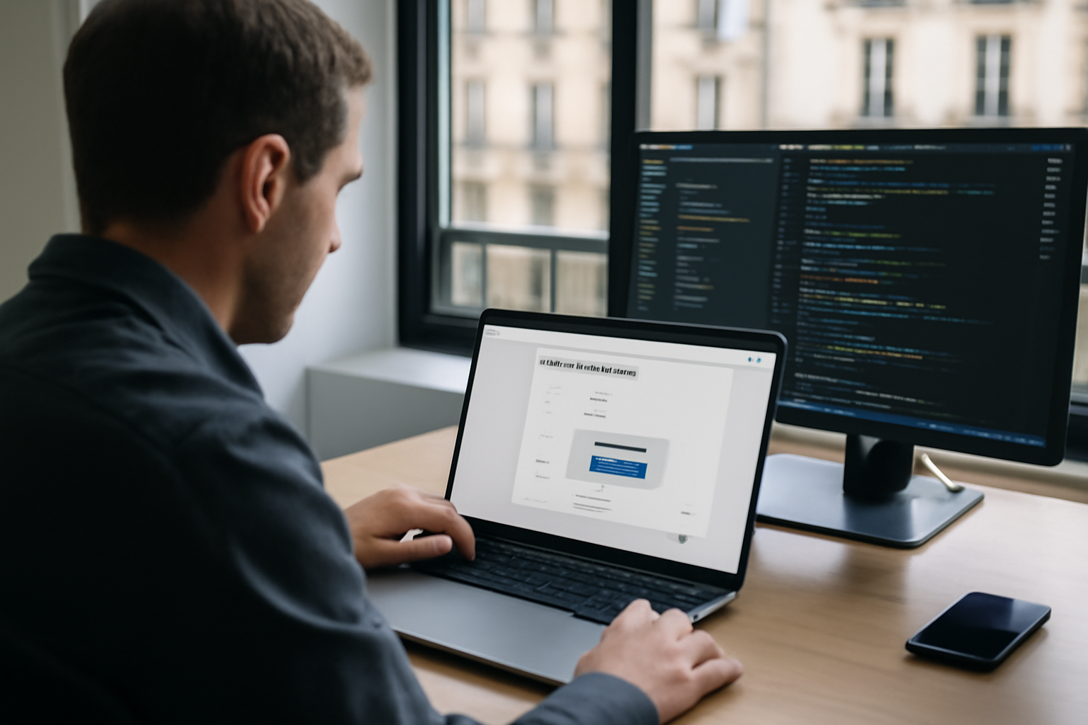 bolt new : prototype d’application web sur écran, interface IA et code en arrière-plan