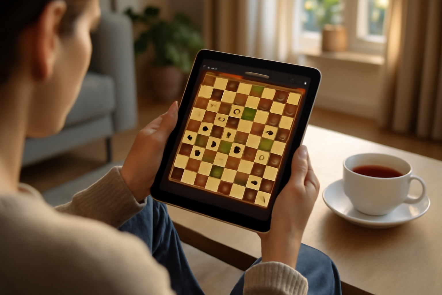 Jeux de dames gratuit contre l’ordinateur en ligne sur tablette, plateau de dames et interface navigateur