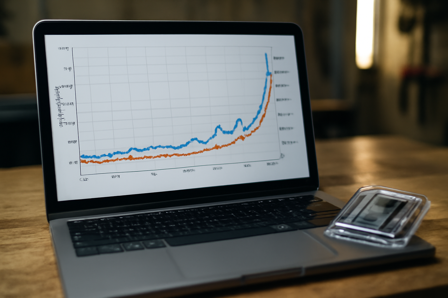 test ssd : graphique de latence et IOPS provenant d’un benchmark sur NVMe