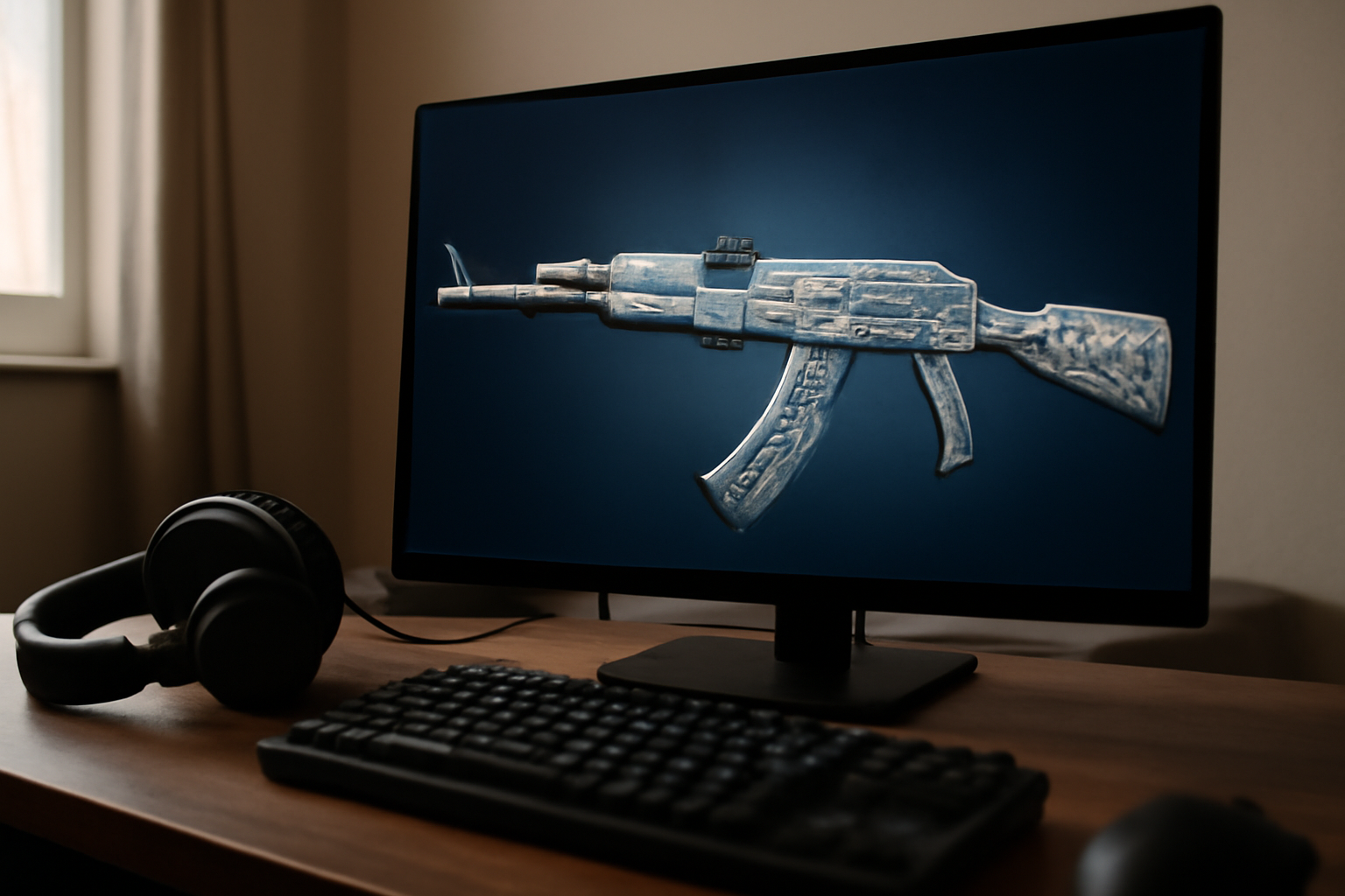 ak 47 heritage CS2 détail du motif porcelaine sur une AK-47