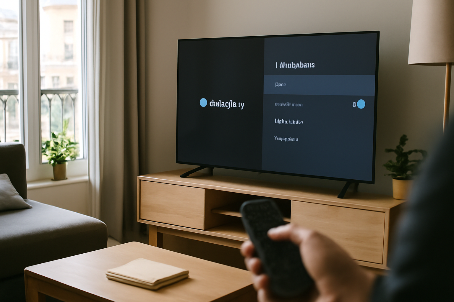 application atlas pro gratuit installée sur Android TV, écran de configuration sur téléviseur