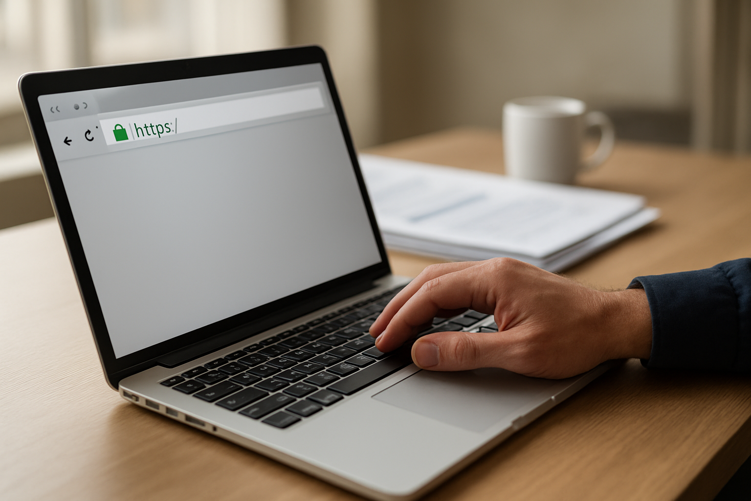 Vérification de l’URL de connexion eTemptation sur un navigateur sécurisé HTTPS