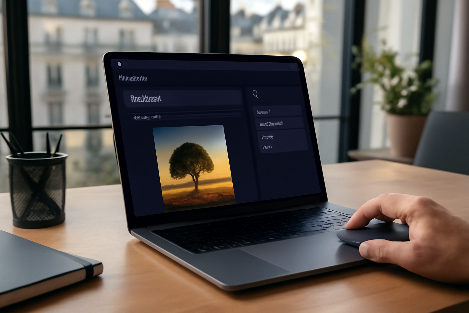 seedream : photo réaliste d’un écran montrant un champ de prompt texte→image et un panneau d’édition d’image
