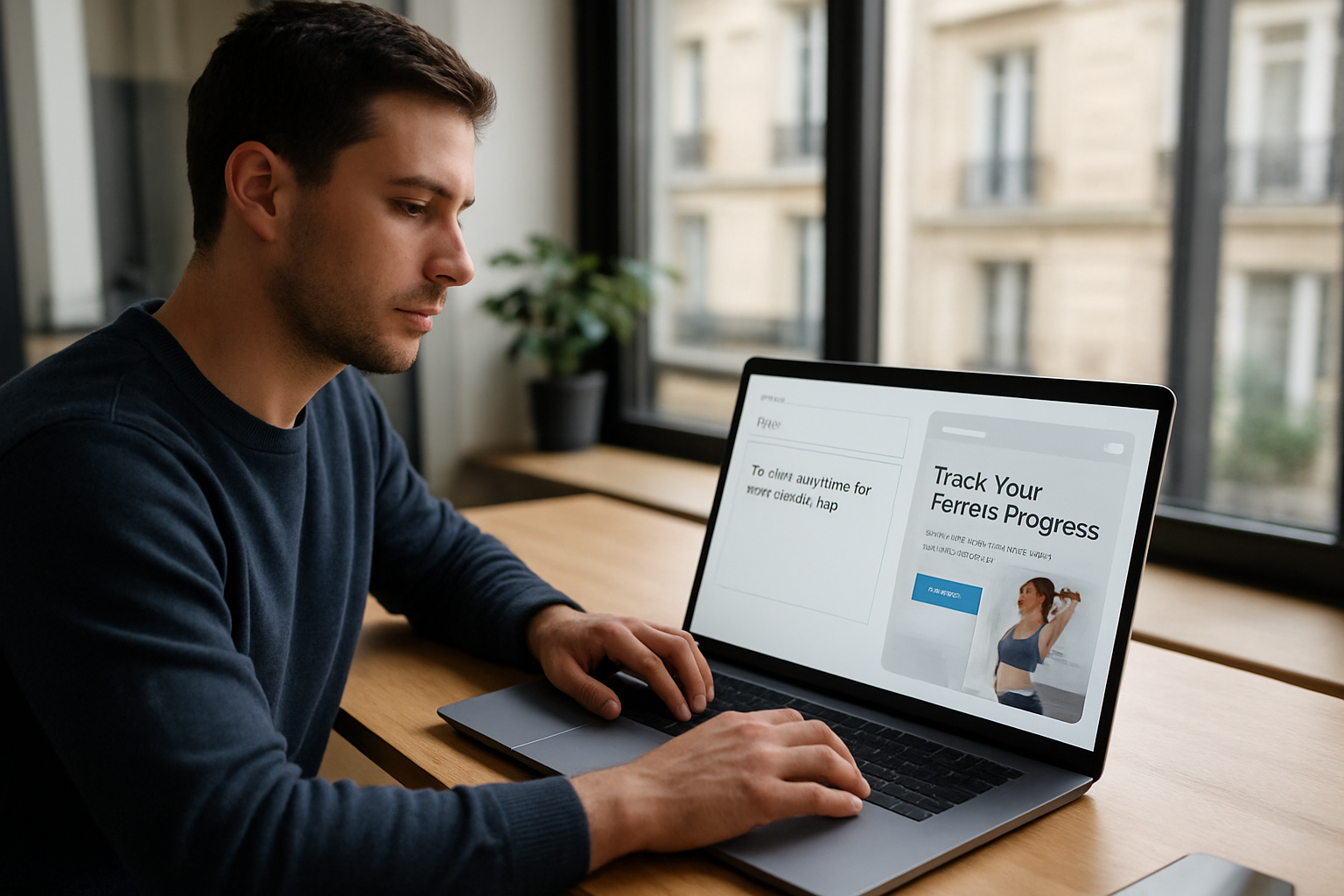 Interface d’un générateur de site IA affichant un prompt et une maquette de landing page