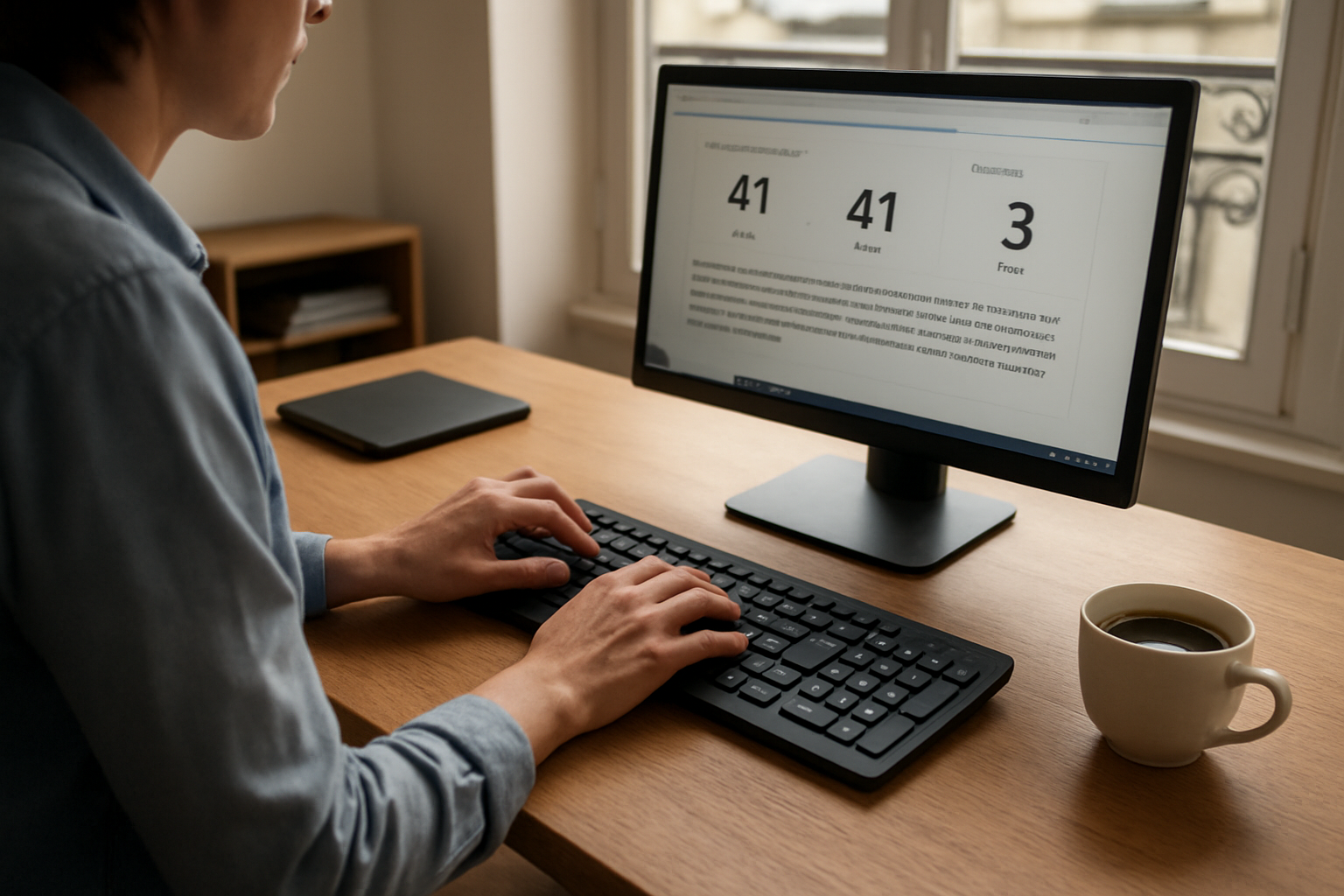 test de vitesse de frappe sur ordinateur avec affichage WPM et précision