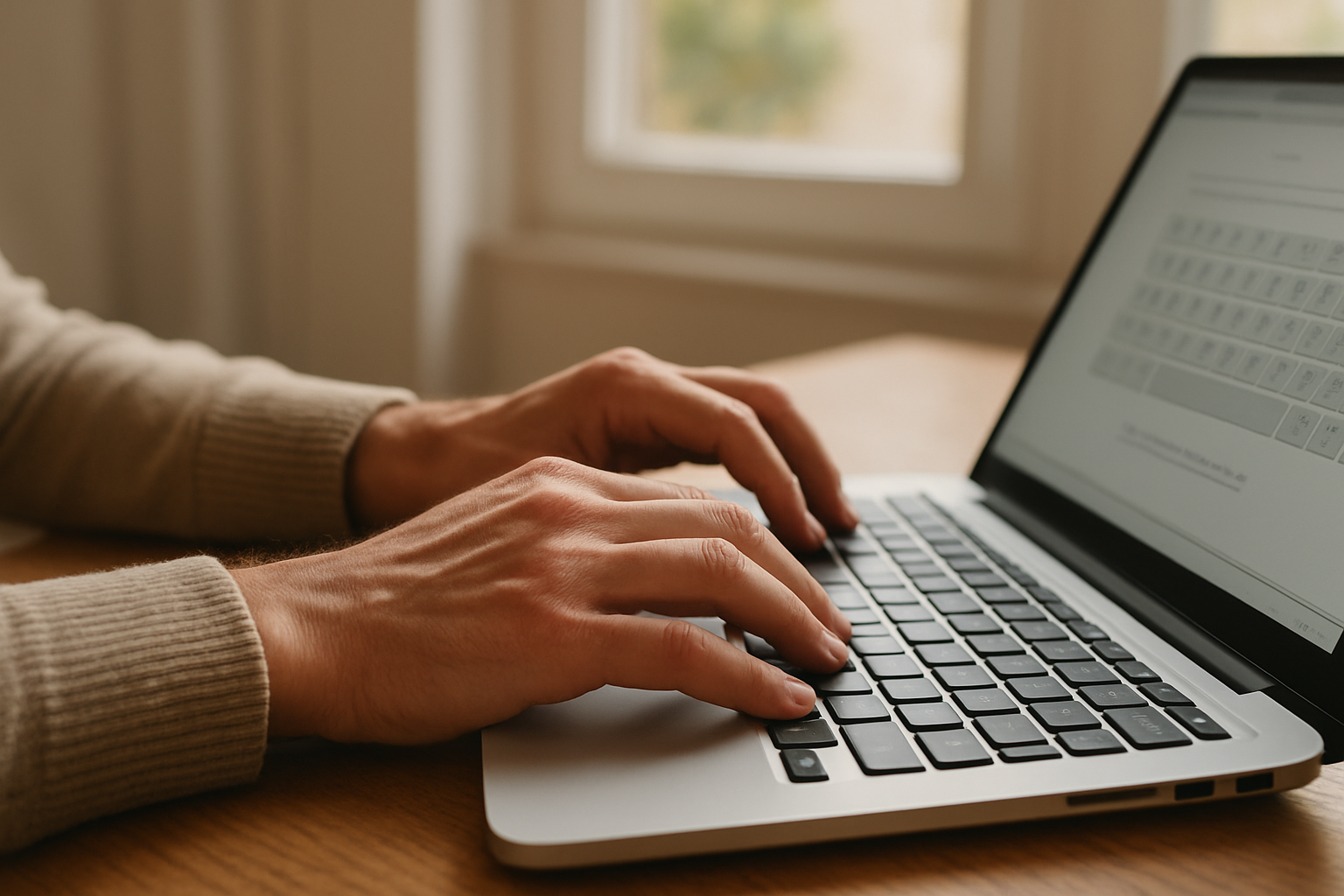 posture de dactylographie et clavier AZERTY pendant un entraînement de rapid typing